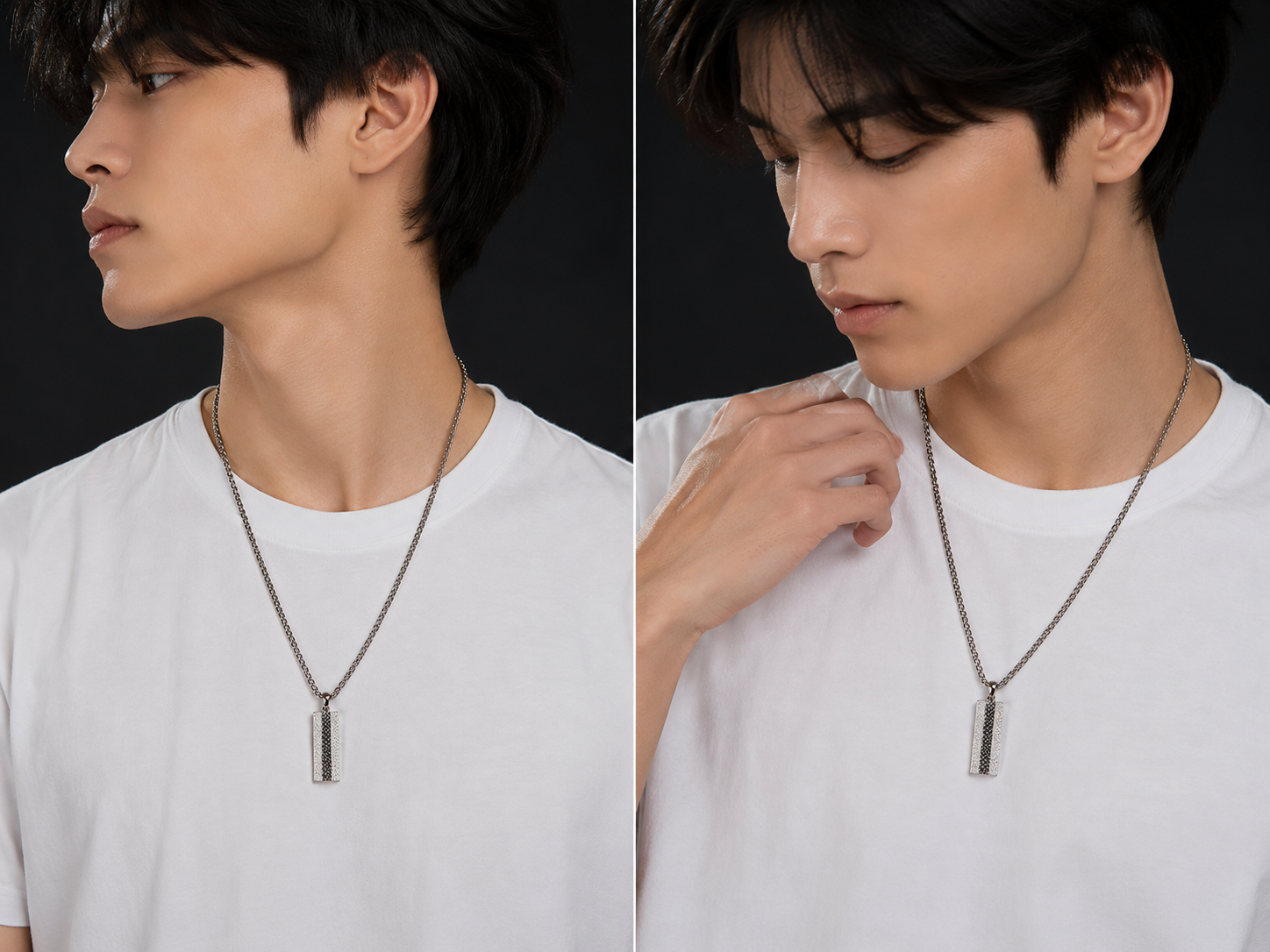 Silver Bar Pendant Necklace