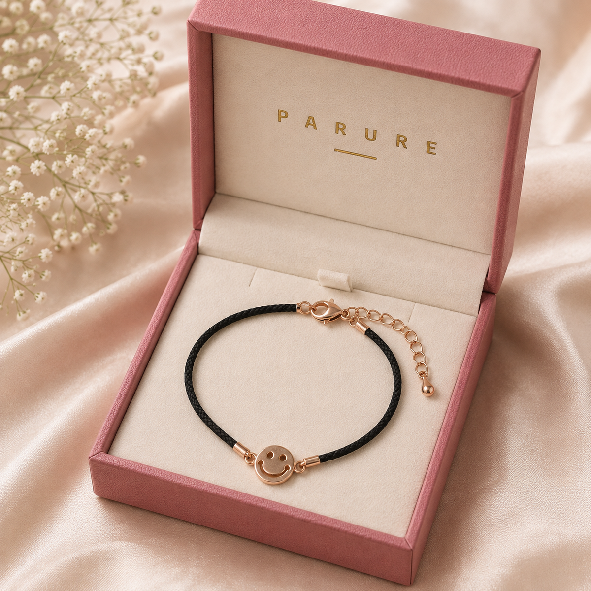 Black Cord Smile Bracelet