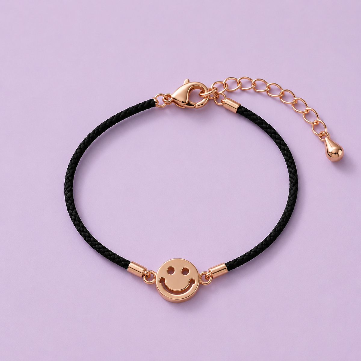 Black Cord Smile Bracelet