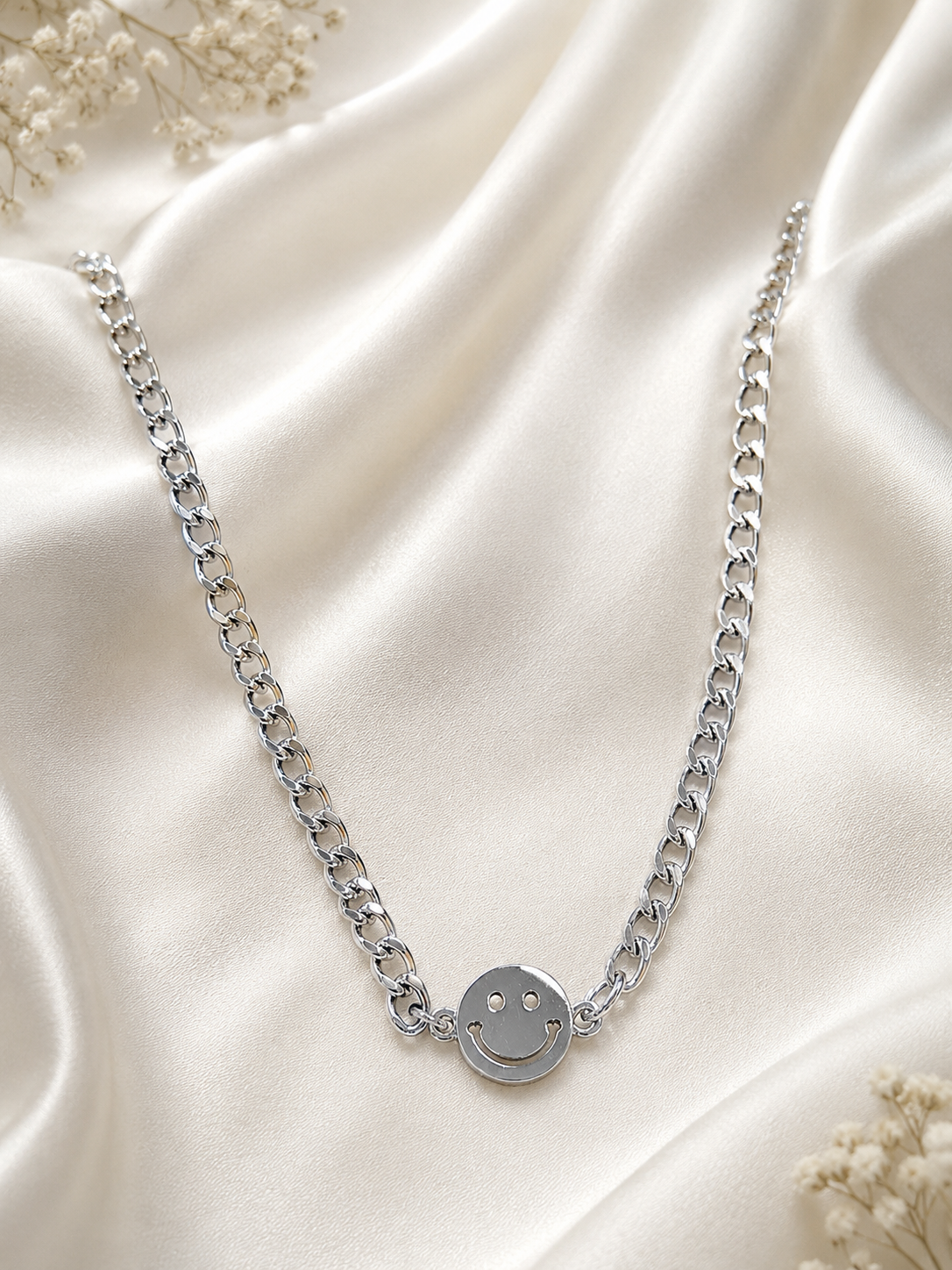 Silver Smiley Chain Bracelet
