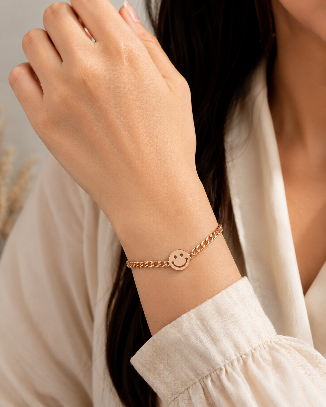 Rose Gold Smiley Bracelet