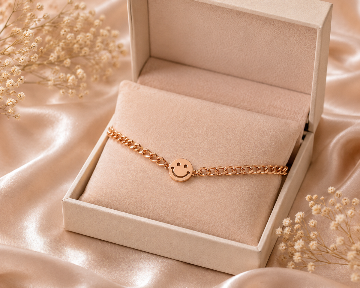 Rose Gold Smiley Bracelet