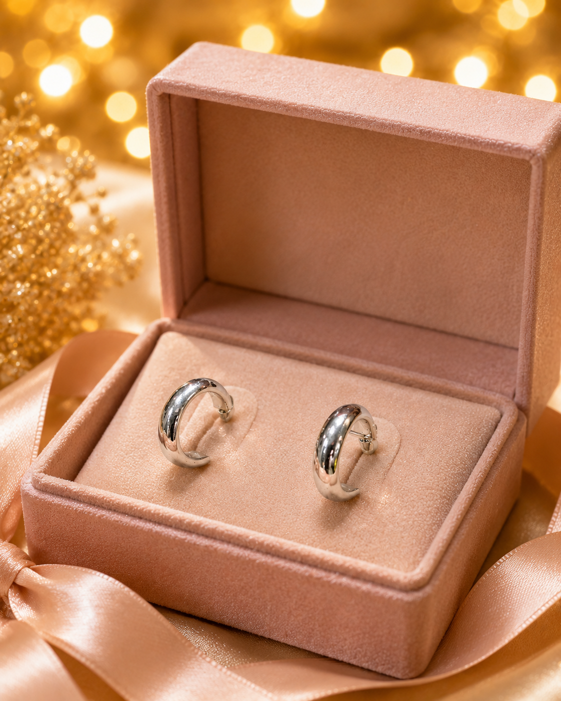 Silver Chunky Hoop Earrings