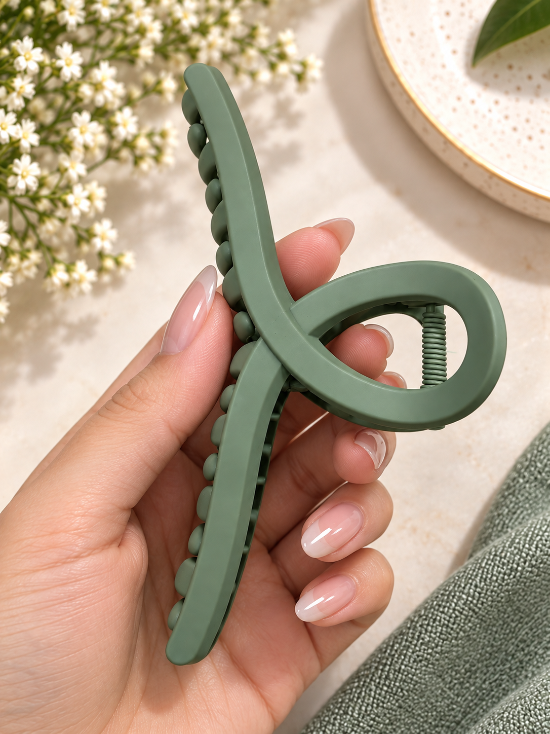 Pastel Green Hair Claw Clip