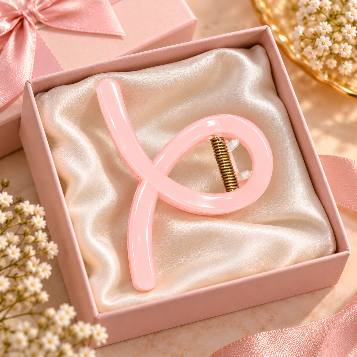 Pink Stylish Loop Hair Clutcher