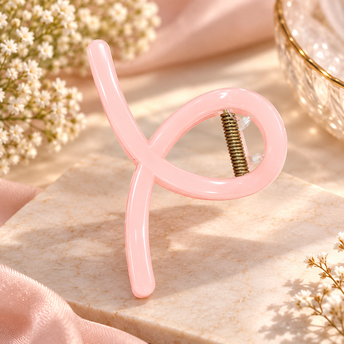 Pink Stylish Loop Hair Clutcher