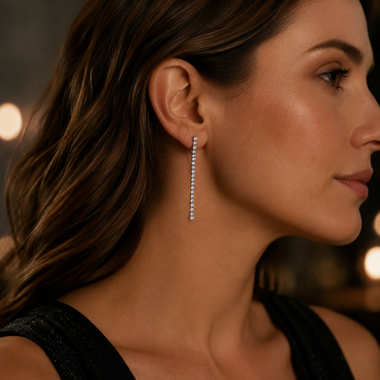 Silver-Tone Mismatched Heart & Crystal Drop Earrings