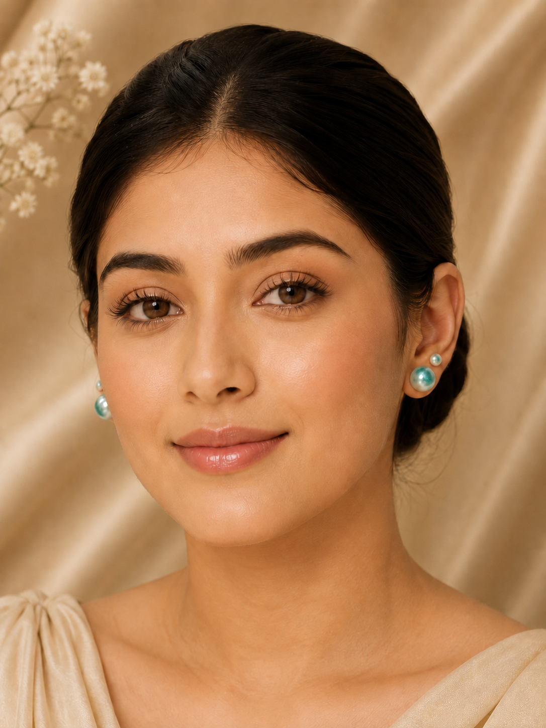Blue Pearl Mismatched Stud Earrings Set