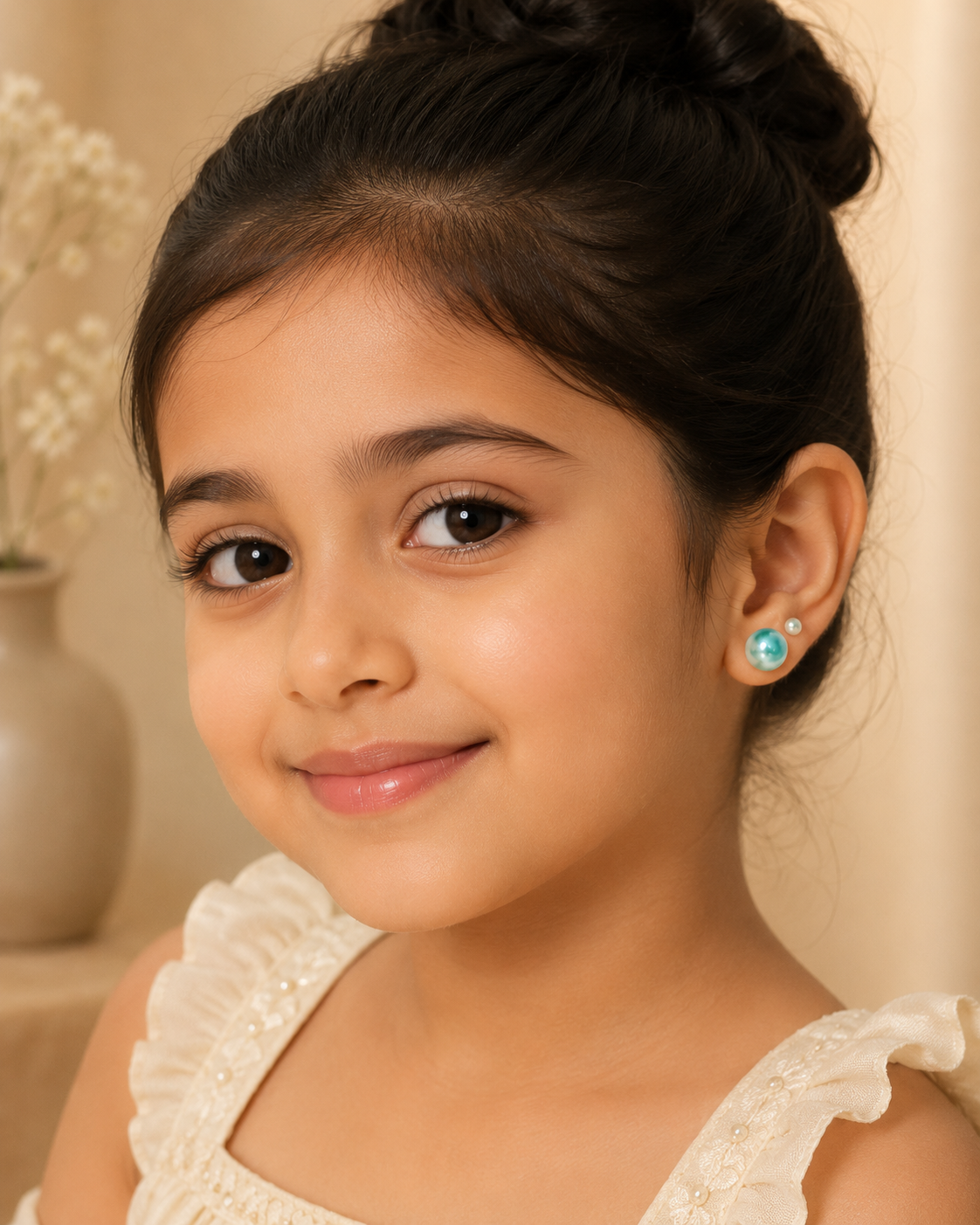 Blue Pearl Mismatched Stud Earrings Set