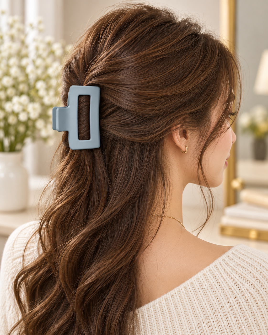 Grey Rectangle Hair Clutcher