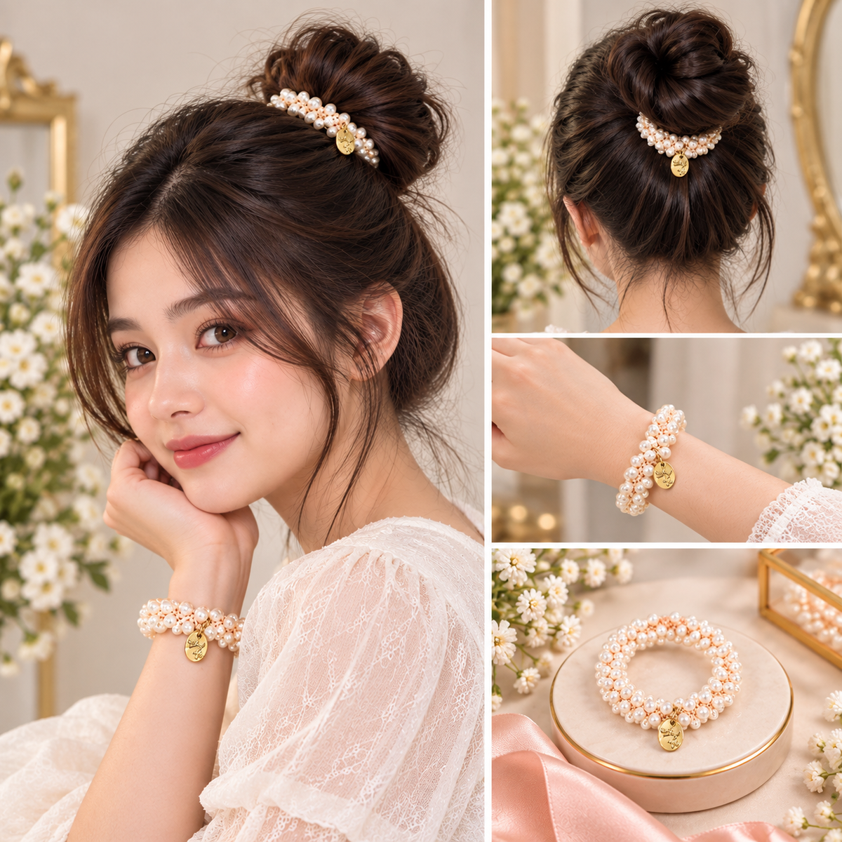 Pearl Beaded Hair Tie
