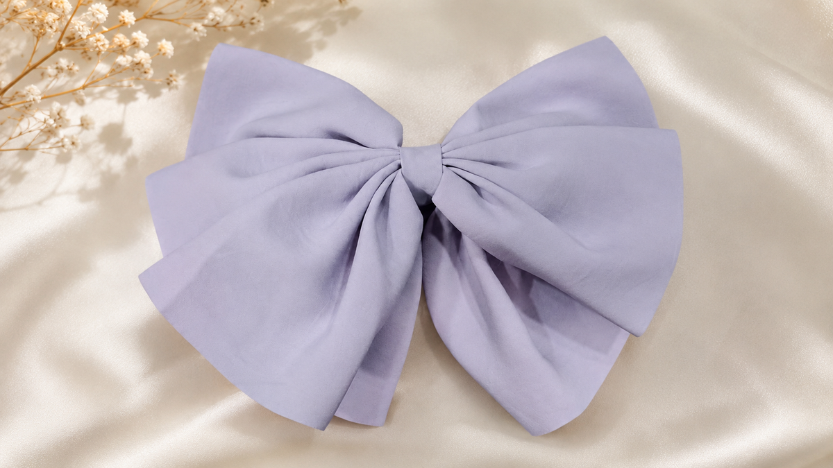 Elegant Lavender Bow Hair Clip for Women & Girls