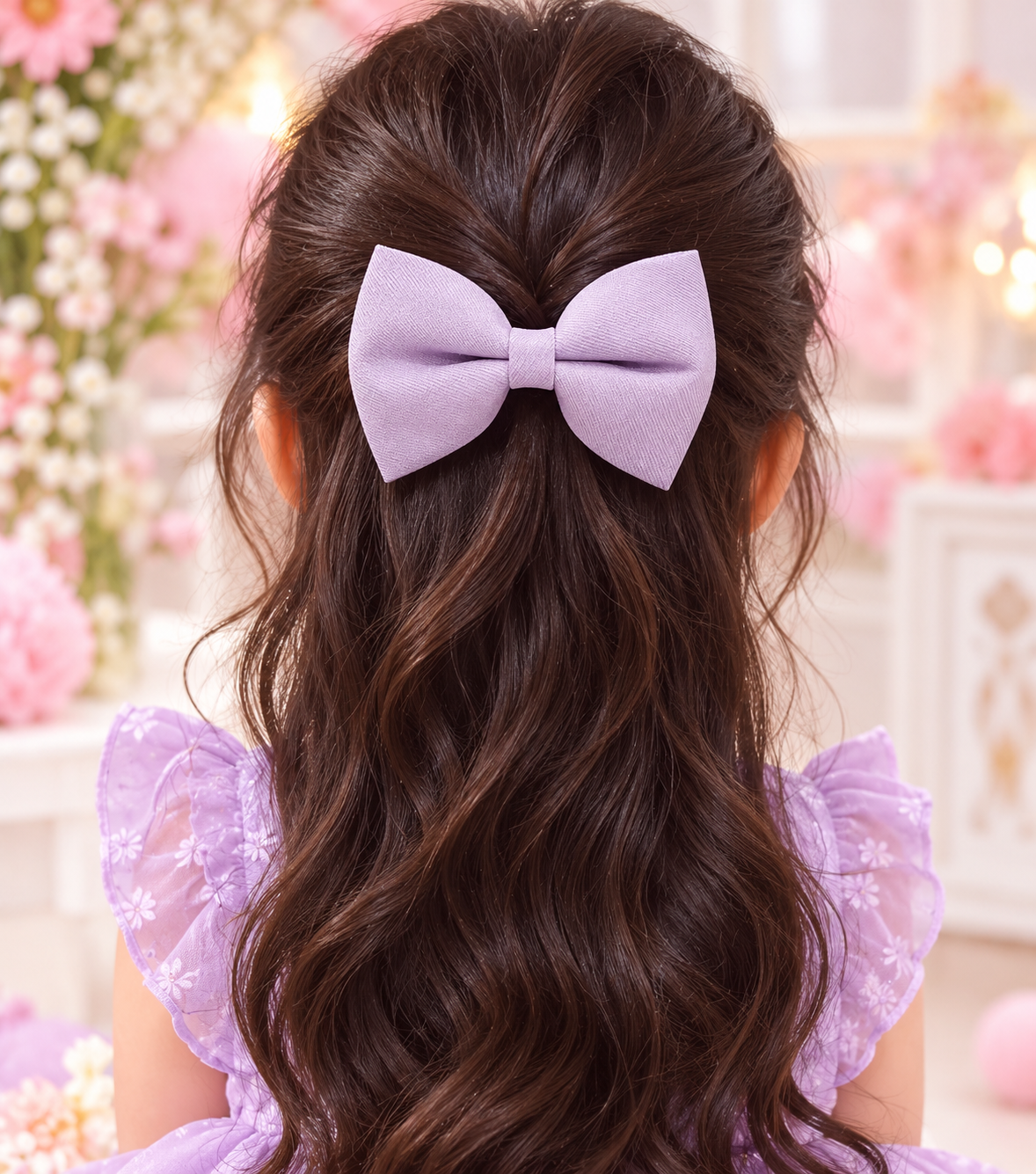 Lavender Textured Bow Hair Pin