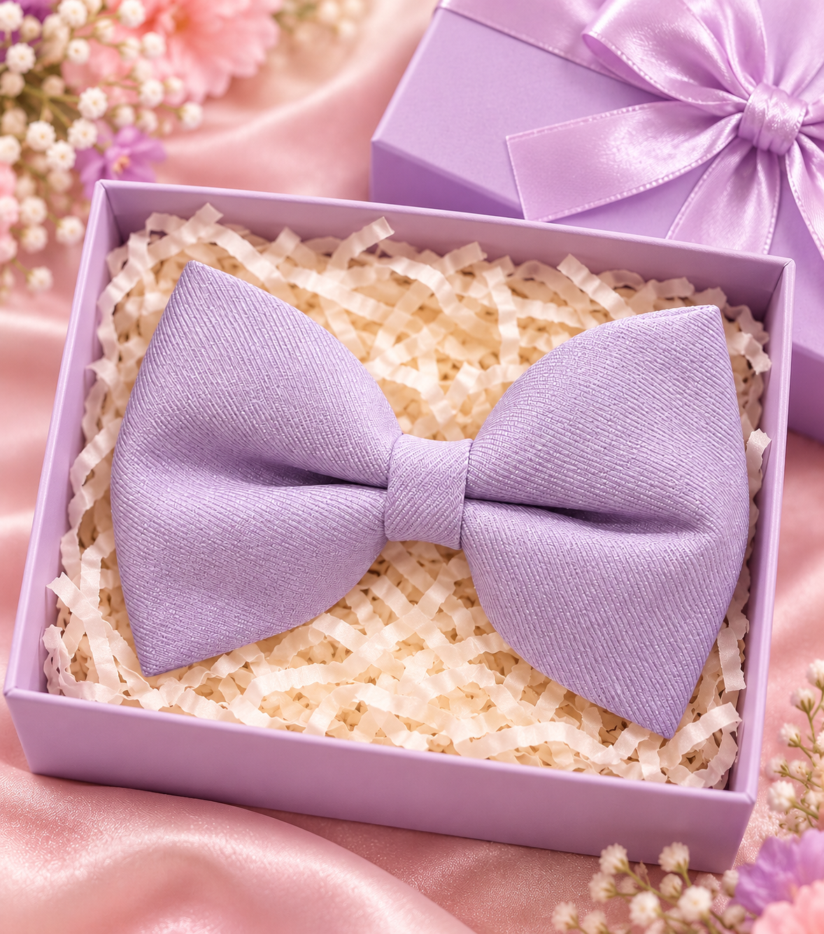 Lavender Textured Bow Hair Pin