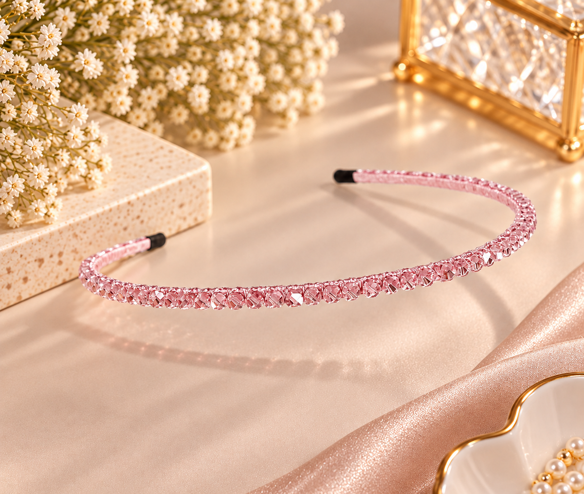Pink Crystal Hair Band