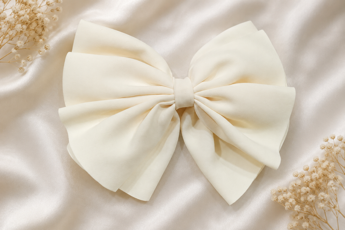 Elegant Pastel Yellow Bow Hair Clip