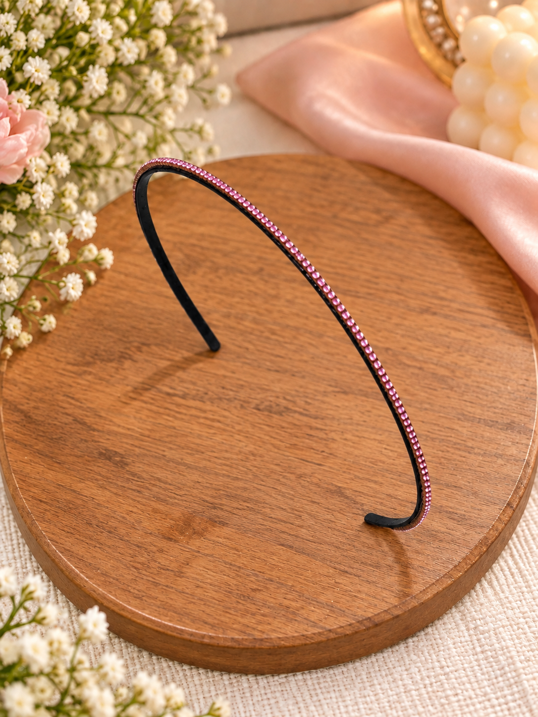 Pink Rhinestone Hair Band