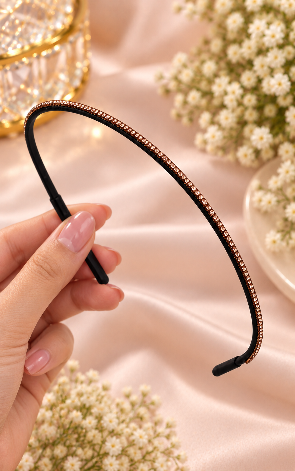 Rose Gold Rhinestone Hair Band