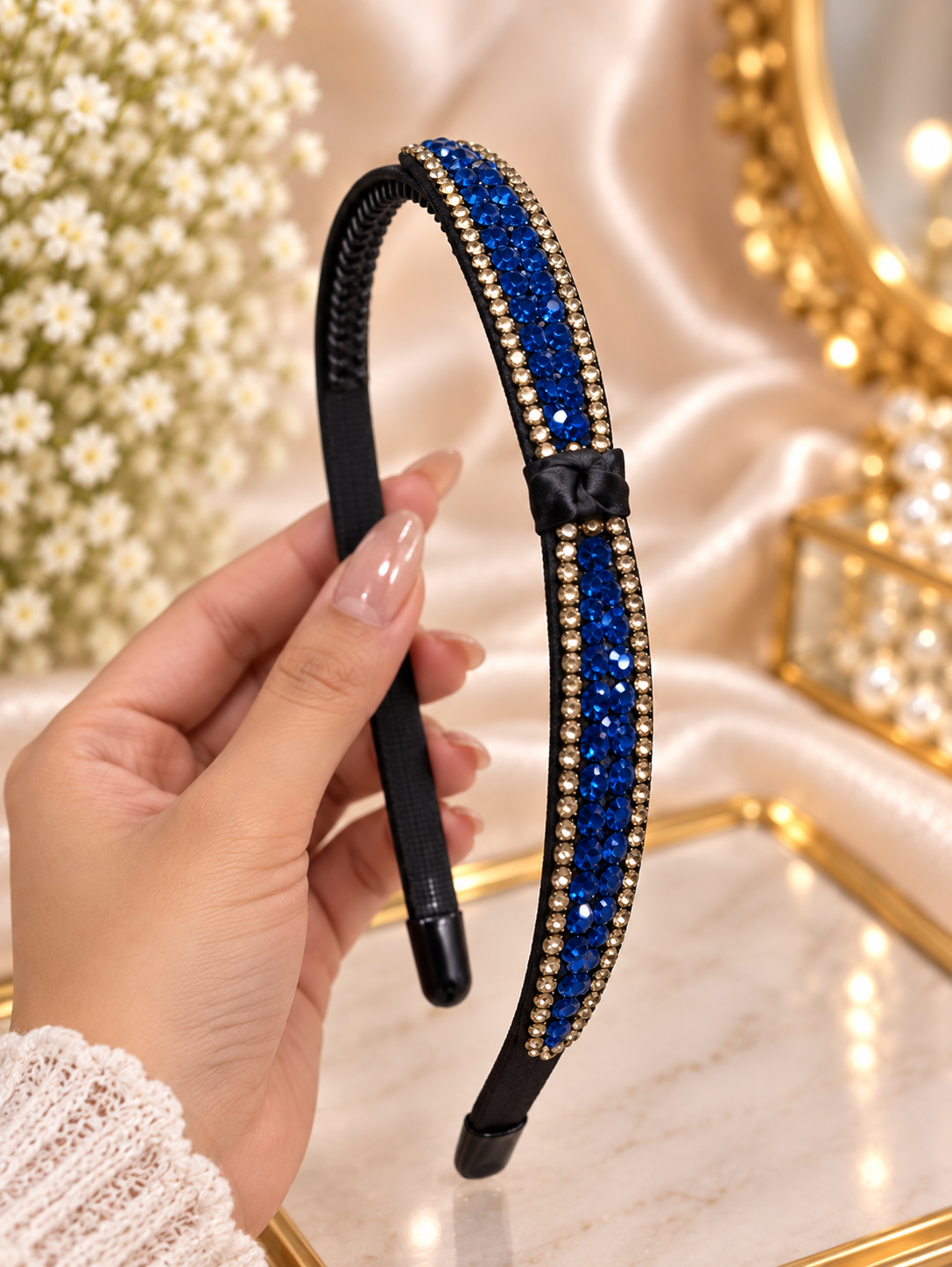 Blue Bow Headband
