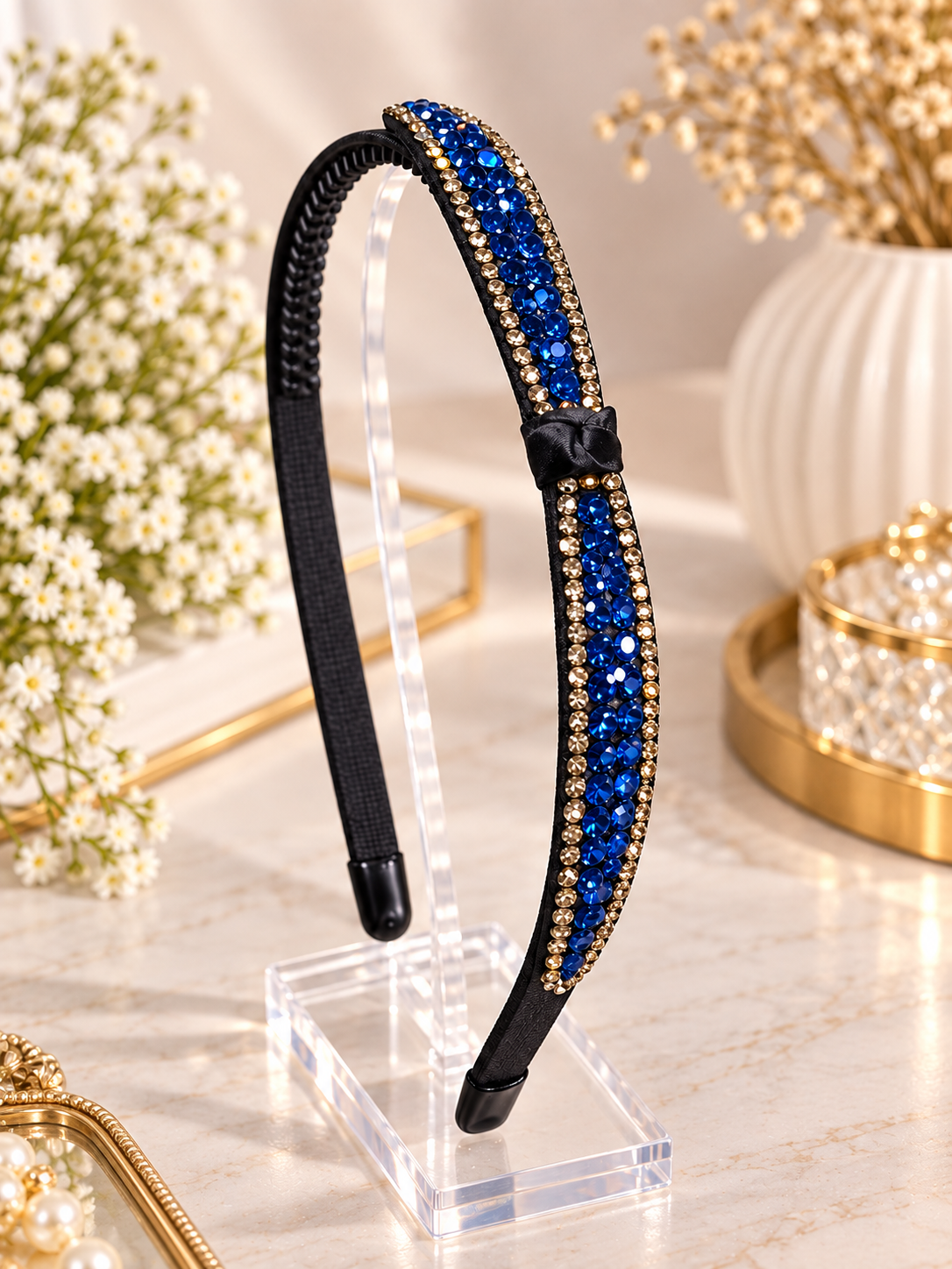 Blue Bow Headband