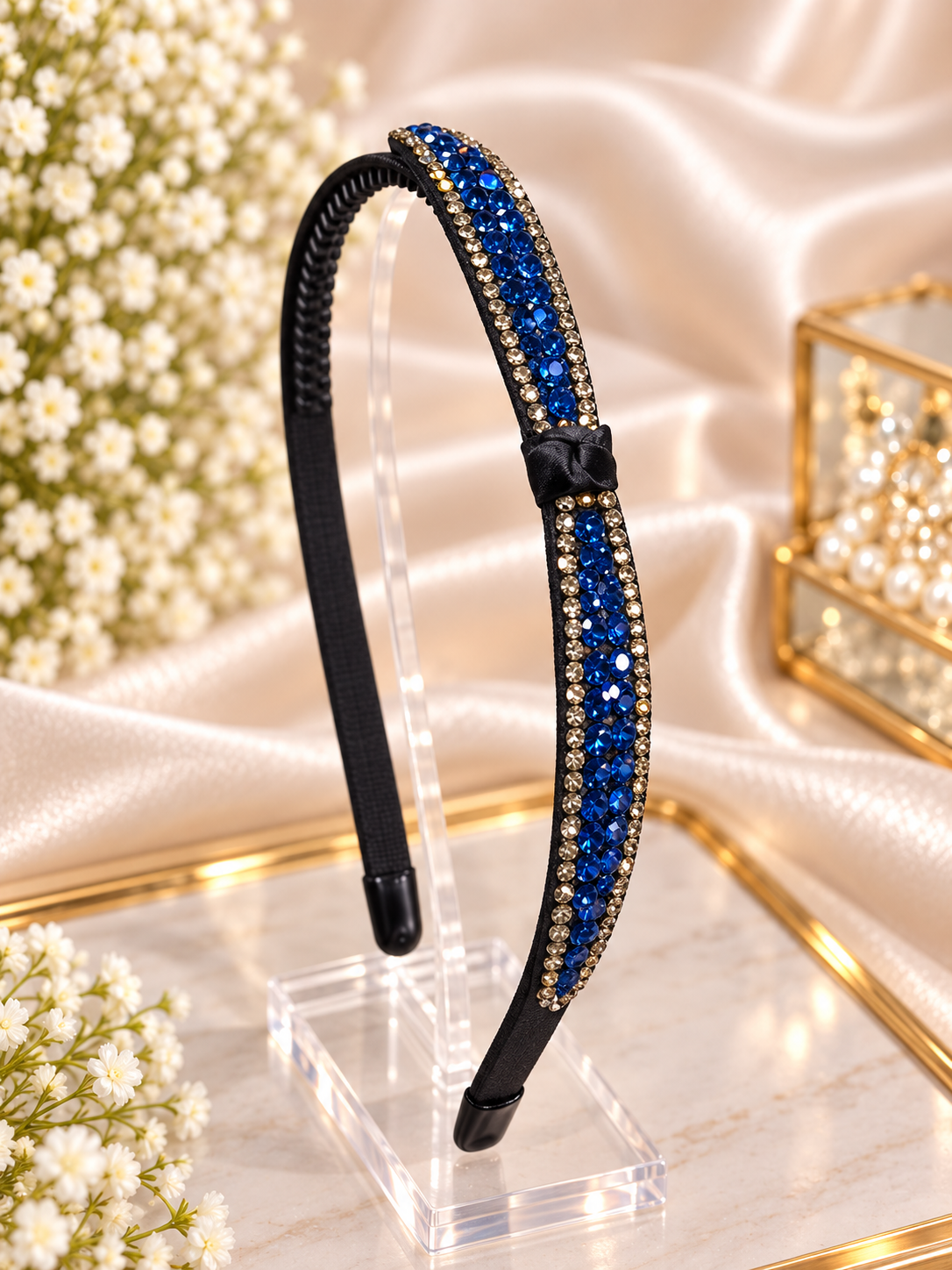 Blue Bow Headband