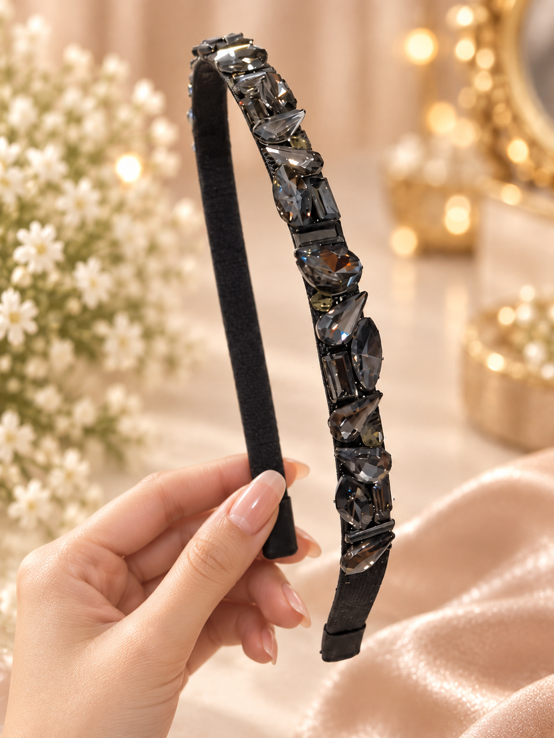 Black Crystal Headband