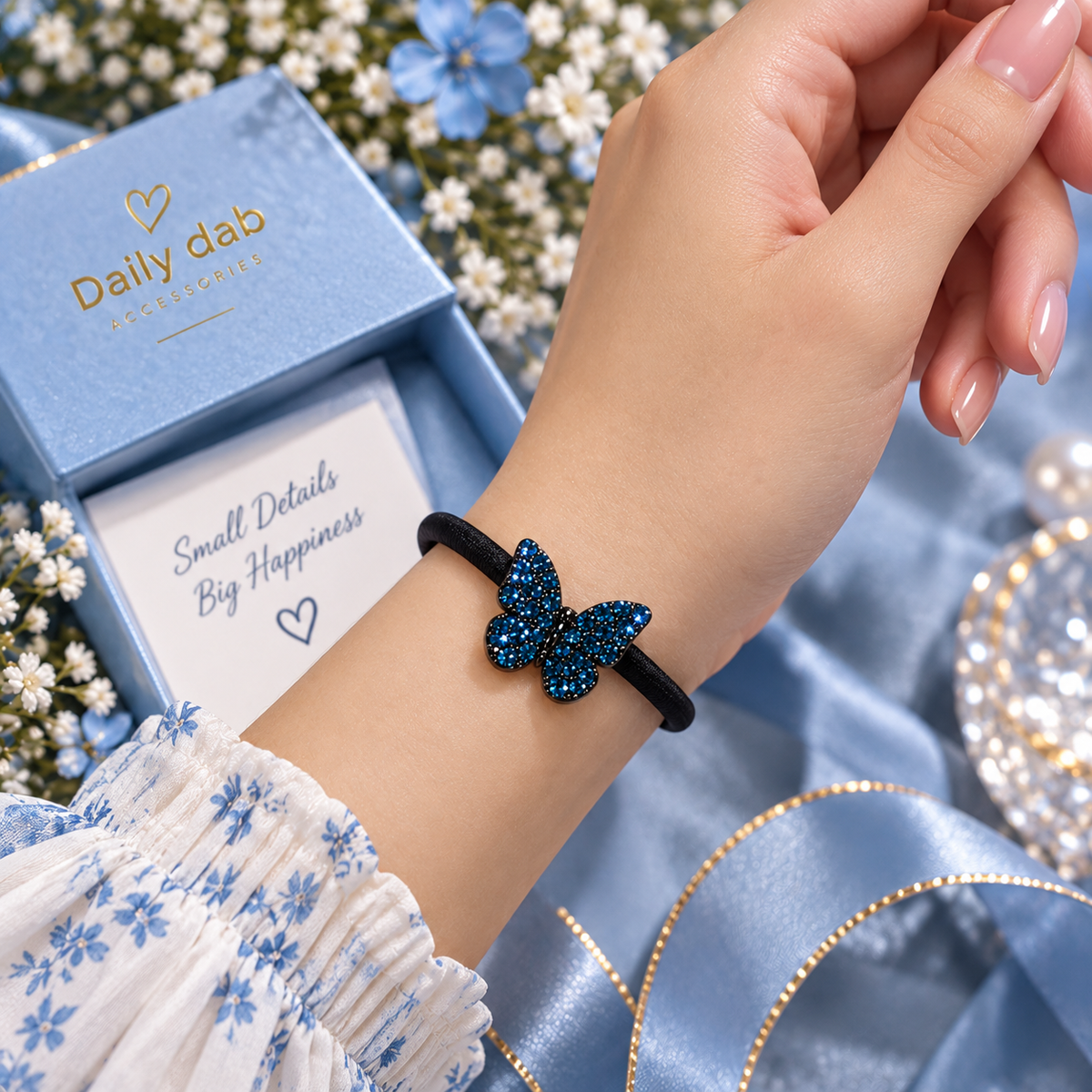 Blue Butterfly Hair Tie