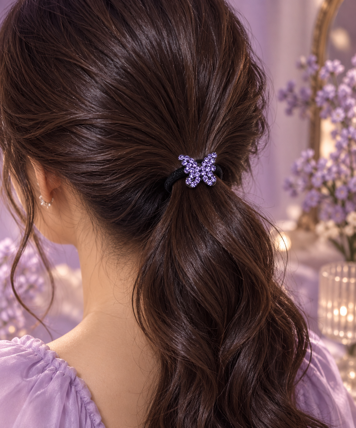 Purple Butterfly Hair Tie