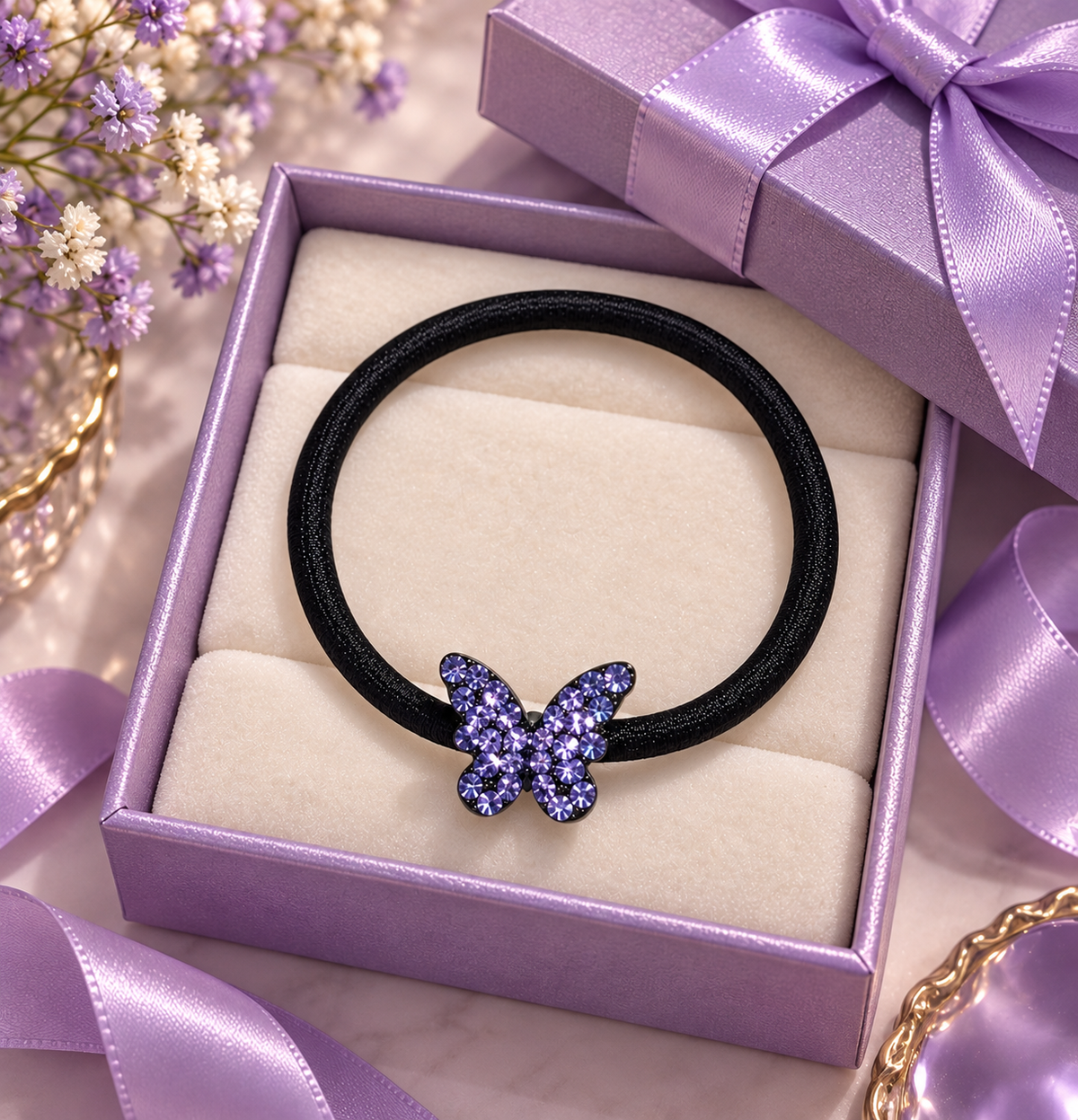 Purple Butterfly Hair Tie