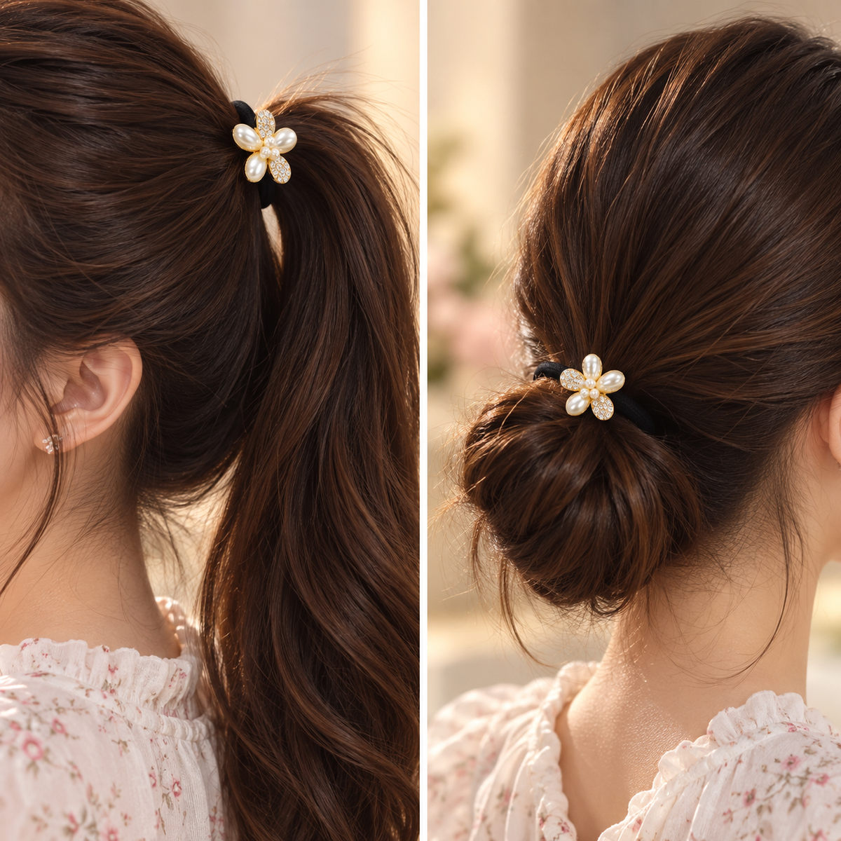 Pearl Flower Hair Tie