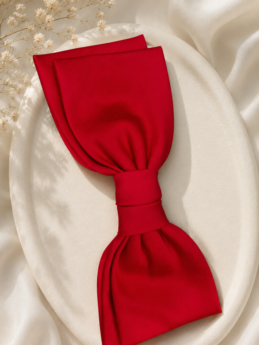 Elegant Wine Red Bow Hair Clip for Women & Girls