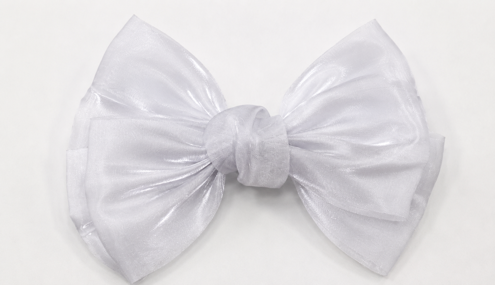 White Organza Bow Hair Clip for Women & Girls