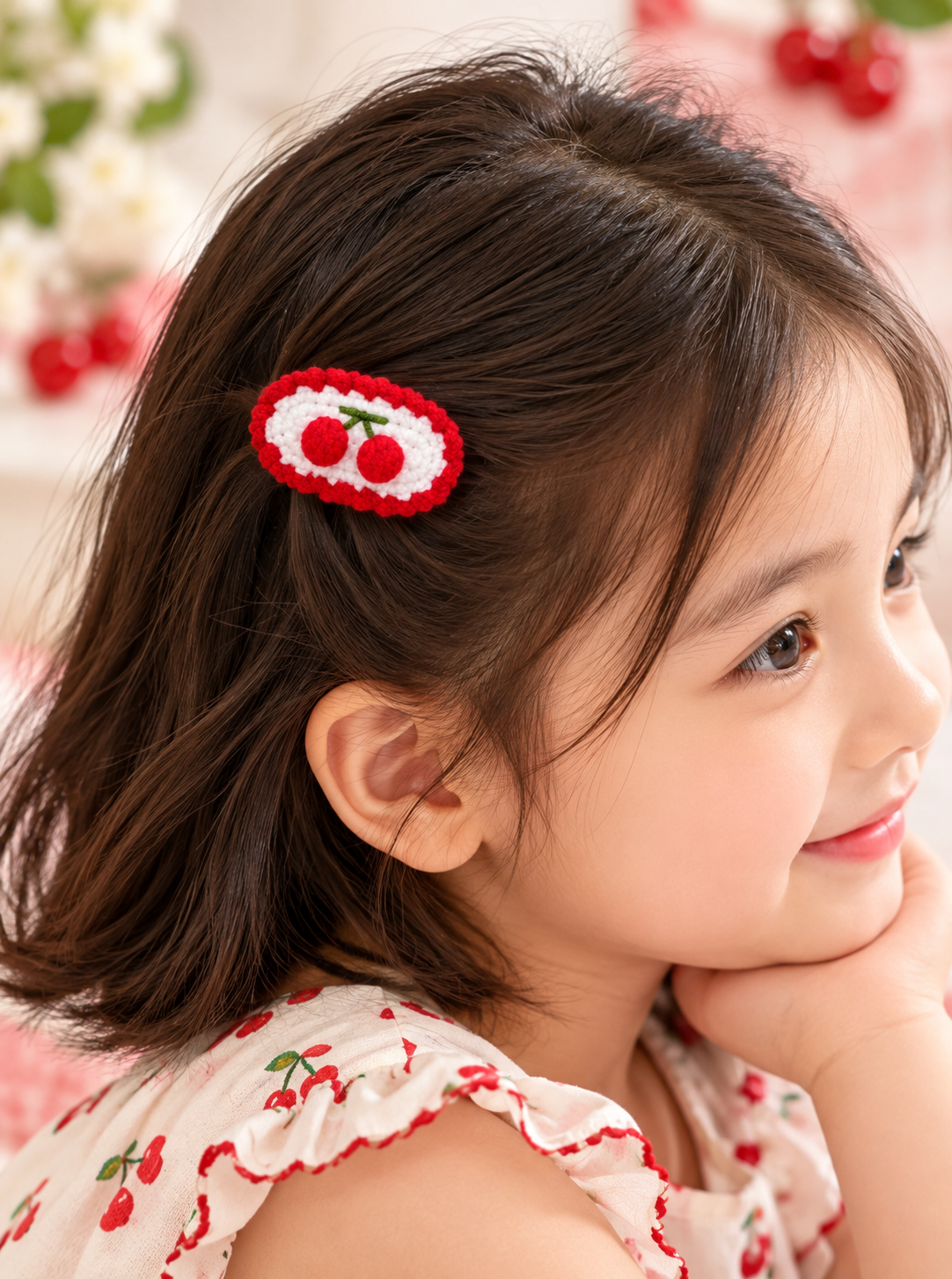 Cute Cherry Crochet Hair Pin 🍒
