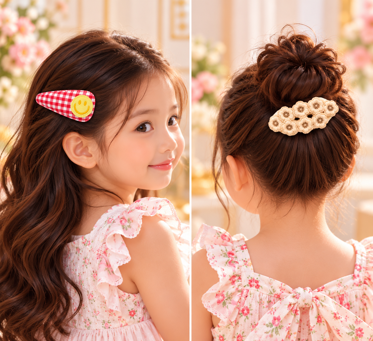 Smiley & Floral Hair Pin Set