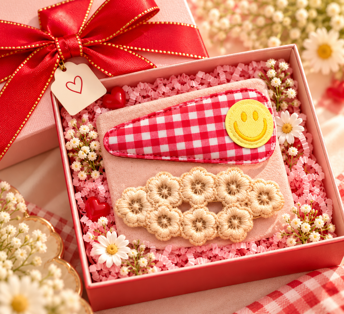 Smiley & Floral Hair Pin Set