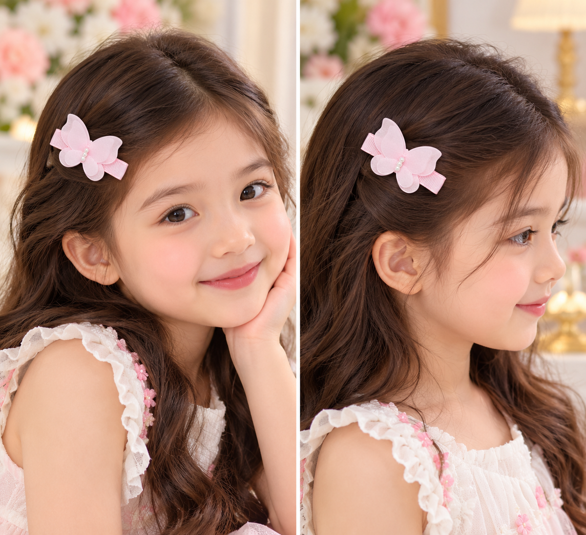 White Butterfly Pearl Hair Pin Set