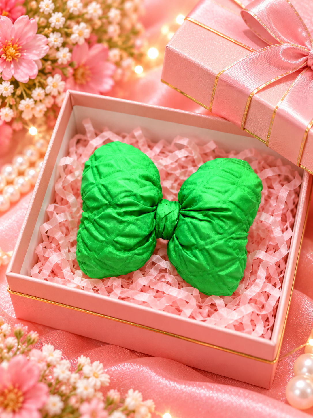 Green Bow Hair Pin