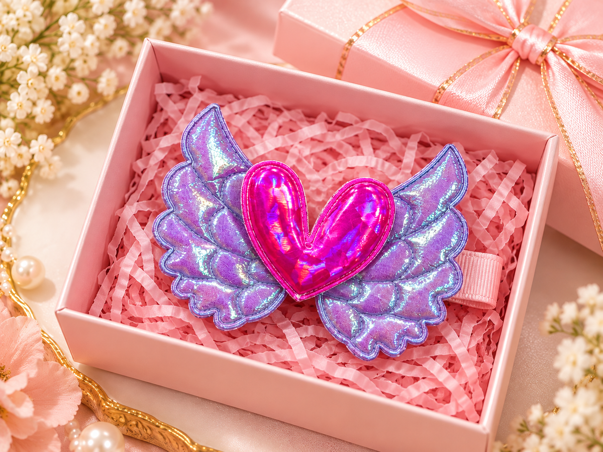 Purple Heart Wing Kids Hair Pin