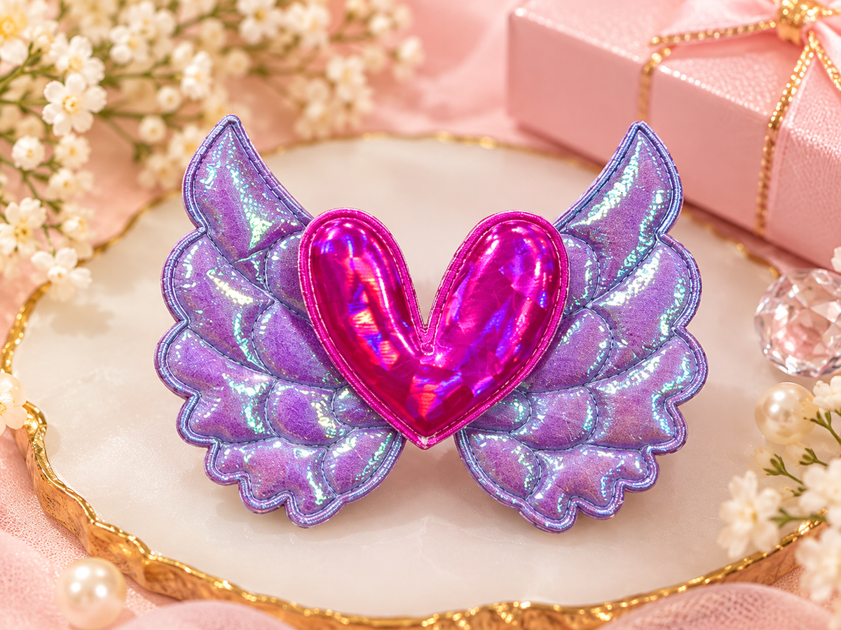 Purple Heart Wing Kids Hair Pin