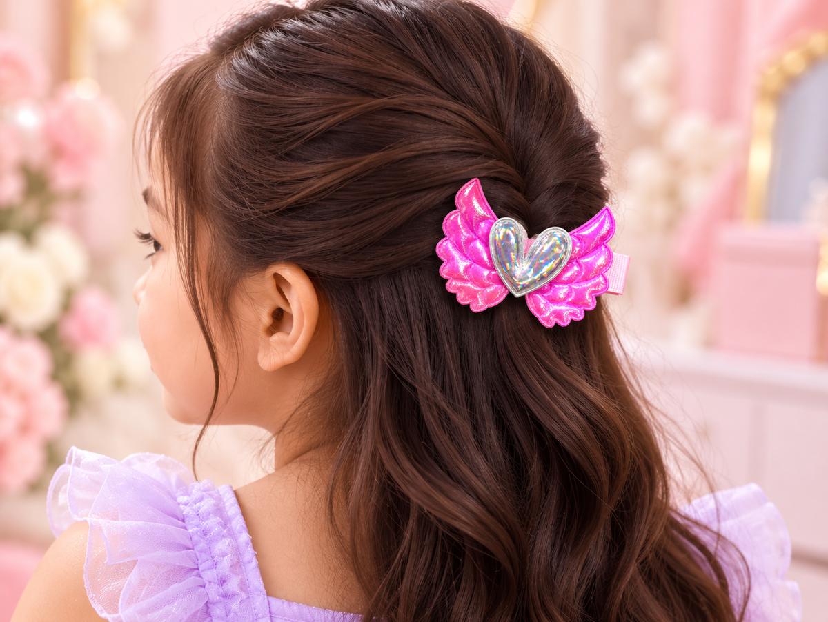 ink Wing Heart Kids Hair Pin