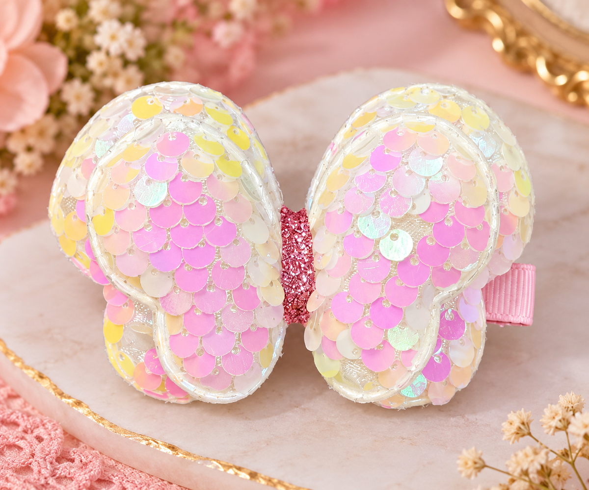 Pastel Sequin Butterfly Hair Pin