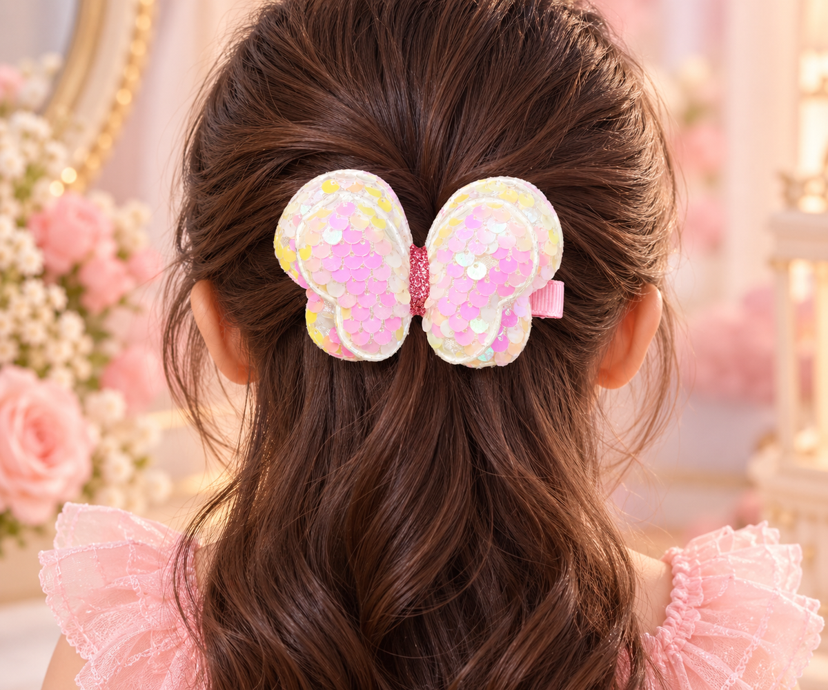 Pastel Sequin Butterfly Hair Pin
