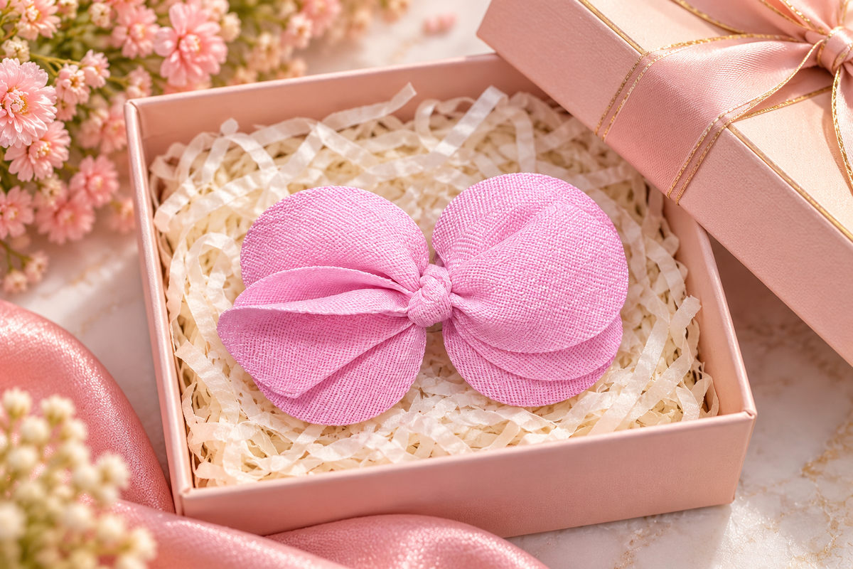 Pink Layered Bow Hair Pin