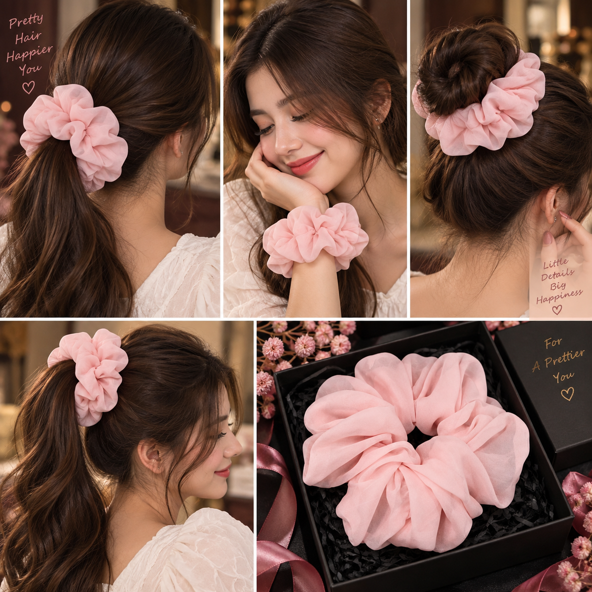 Light Pink Plain Big Scrunchie