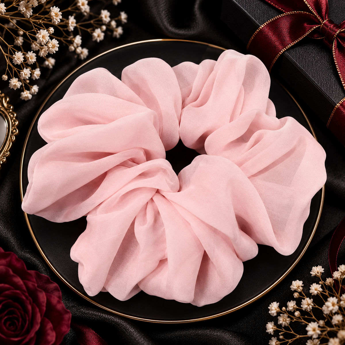 Light Pink Plain Big Scrunchie