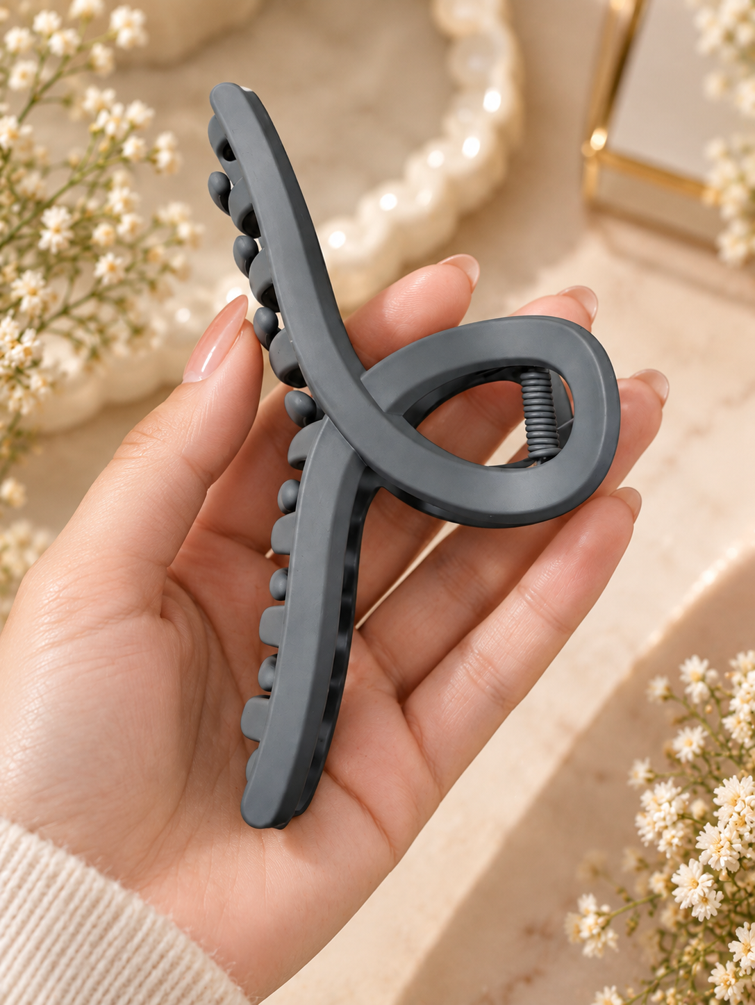 Dark Grey Hair Claw Clip