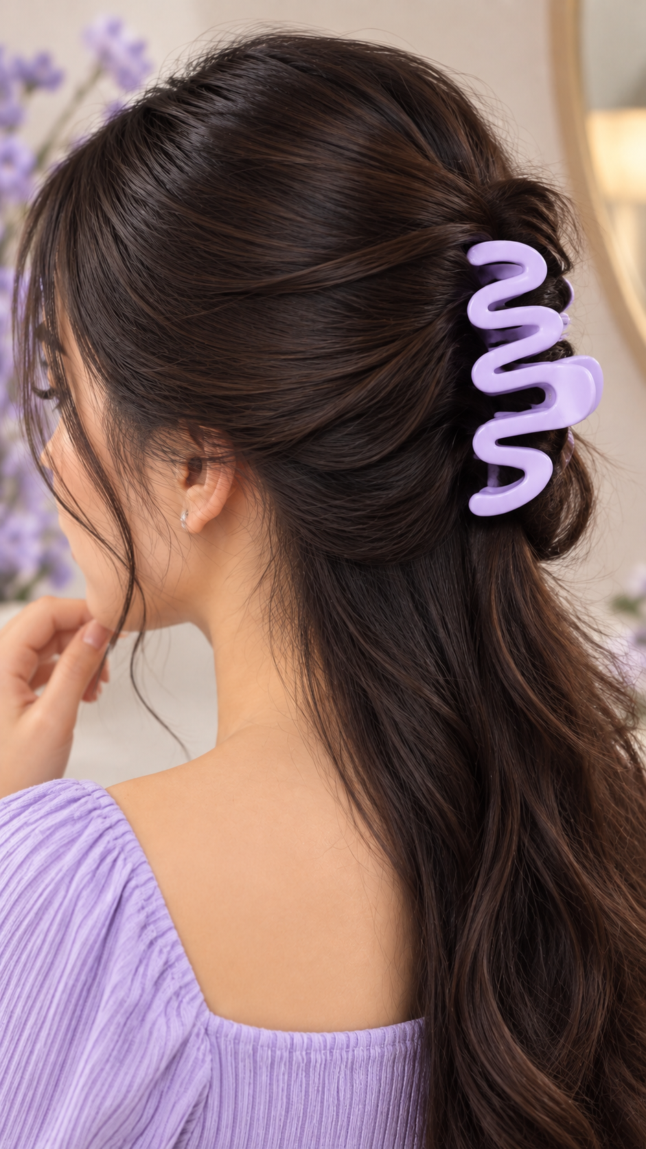 Lavender Hair Claw Clip