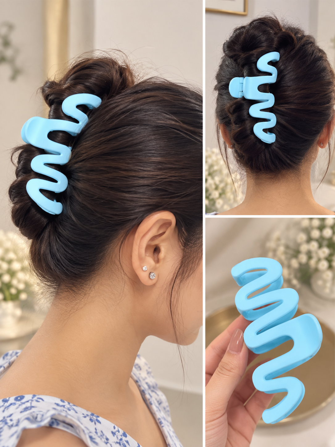 Blue Wave Hair Clutcher