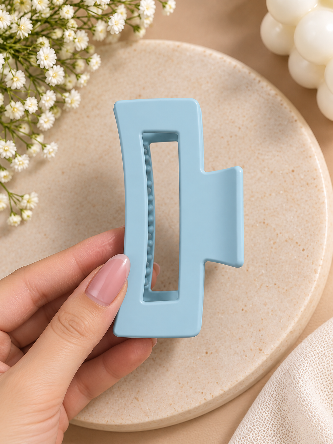 Blue Rectangle Hair Clutcher