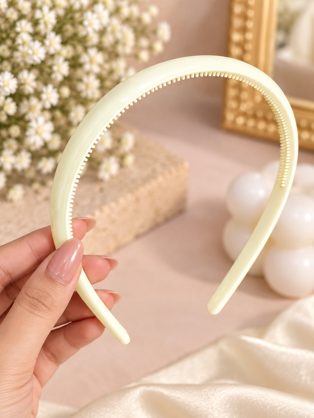 Light Yellow Plain Hair Band